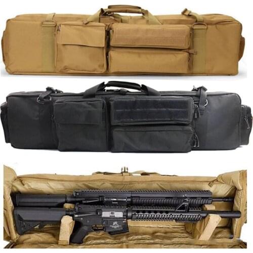 Military Outdoor Airsoft Rifle Gun Bag Backpack For M249 M4A1 M16 AR15 Rifle Double Bag Carbine Shooting Carrying Protection Bag