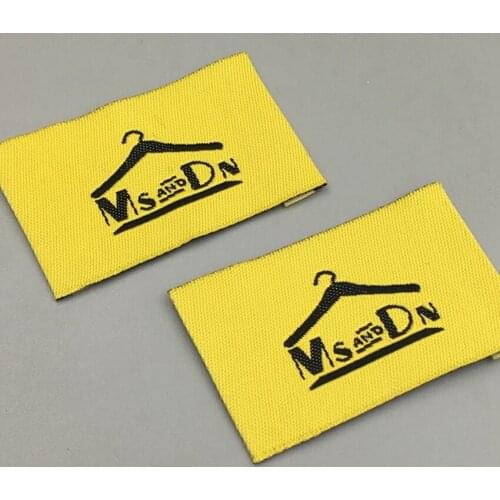 ZeQi custom garment label woven labels custom main label washable yellow label 1000pcs/lot