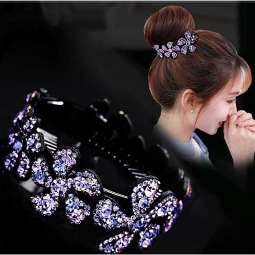 AWAYTR Fashion Flower Hair Claws Hair Accessories for Women Girls Headwear Rhinestone Hairpin Bird Nest Floral Twist Hair Clip