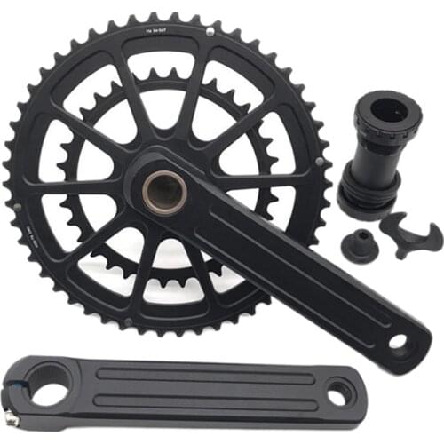 Road Bike Crank Chainring Hollow Double Disc Folding Bike Cank 50-34T Sprocket Bike Crank Set