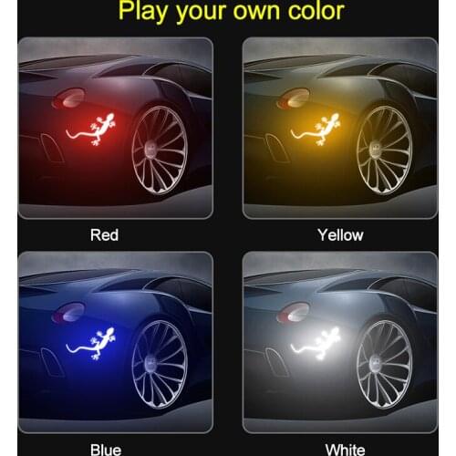 1Pair Gecko Sticker Auto Body Bumper Strip Light Reflector Traffic Safety Warning Vehicle Reflective Strip Automobile Accessory