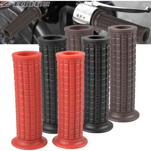 1pair Motorcycle 7/8'' Retro Rubber Handlebar Hand Grip For Yamaha Ducati Suzuki Kawasaki Triumph Cafe Racer Bobber Custom