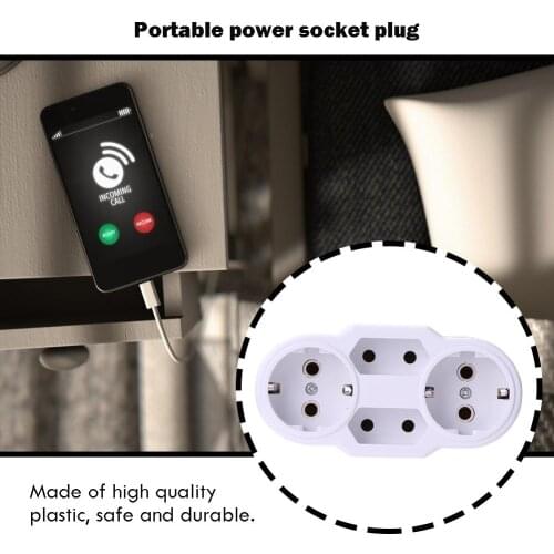 Portable EU Plugs Power Socket Converter 1 to 4 Port Outdoor Power Adapter EU Switch Sockets Electrical Equipment 1pc