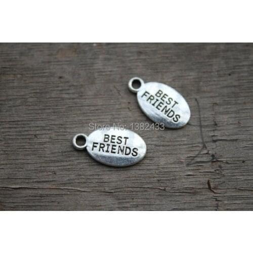 35pcs Best Friends charms 18 x 10mm tibetan silver BBF