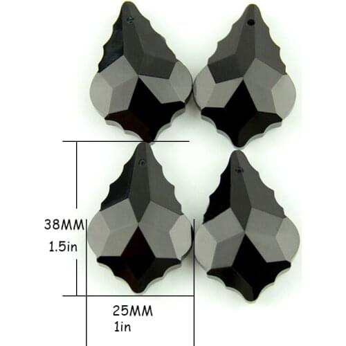 380pcs/Lot ,Black, 38mm Crystal Mape Leaf ,Crystal Chandelier Pendant For DIY Crystal Curtain&Chandelier Parts