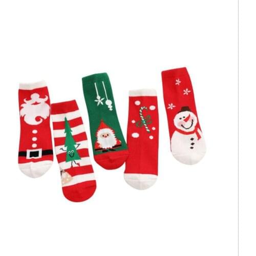 5Pairs / Lot Christmas Socks Childrens Socks Cotton Socks Boy Girls Socks Manufacturers Wholesale Childrens Youth Socks