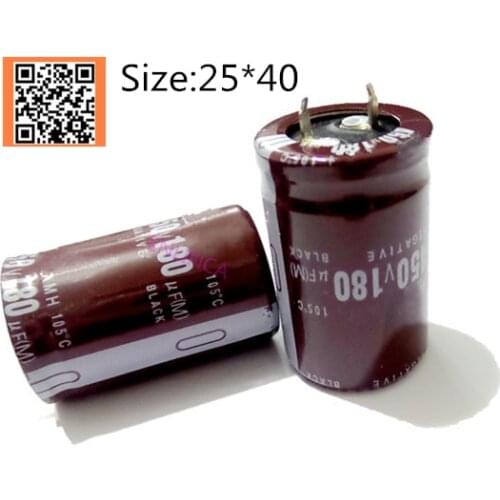 6pcs/lot 450V 180UF 450V180UF aluminum electrolytic capacitor size 25*40 180uF 450V 20