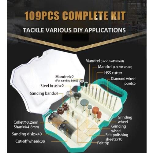 Proskit PT-5100 electric grinder accessories round sandpaper DIY jade carving milling cutter steel brush sand ring shaft