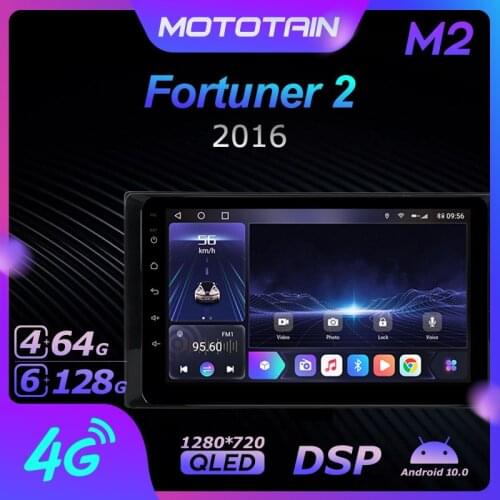 Mototain Autoradio automotive Radio 2 Din for Toyota Fortuner 2 2016 Android 10.0 Multimedia 4G LTE 6G Ram 128G Rom 1280*720