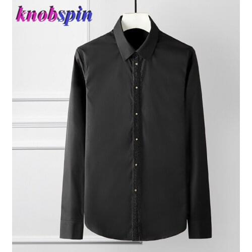 Brand design Men Shirt 2019 Long sleeve Slim Casual Clothes male High quailty Cotton Business male dress Shirts Solid Camisas