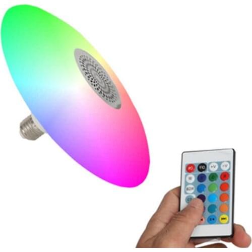 Smart RGB Bluetooth Music UFO Bulb E27/B22 Lamp holder with 24 keys remote control AC85-260V 30W UFO Audio Light