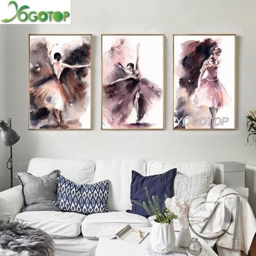 Diy Diamond Painting Dancing Girl 5D Full mosaic diamant Embroidery BALLERINA Art handcraft Abstract Watercolor 3pcs/set ML1057