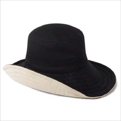 Double-Sided Sunscreen Womens Bucket hat, Fisherman Cap Trendy Wild Travel Beach Sunshade UV Protection Big Brim Sun Hat