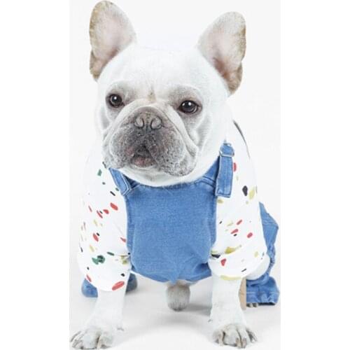 2020 New Denim Pet Dog Overalls Spring Summer Puppy Vest Cowboy Dog Clothes Puppy Teddy Denim Costume Jacket