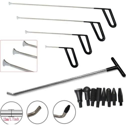 PDR Tools For Auto Body Dent Paintless Repair Hook Push Rod Spring steel Car Dent Door Dings Dent Removal Tools