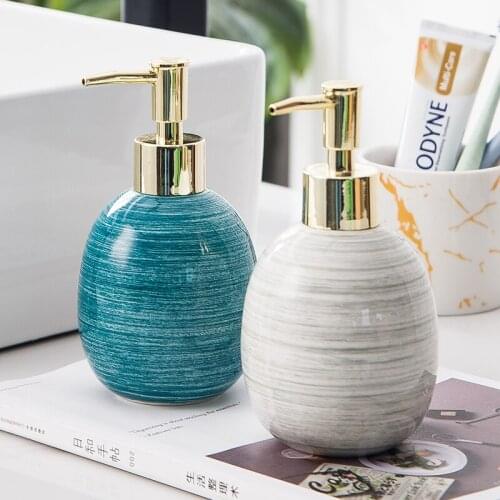 Ceramic Sannitizer Replacement Bottle Storage Bottle Bathroom Lotion Bottle Model Room Bathroom Press Bottle Ins Series Bottle