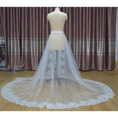 Lace skirt removable skirt Tulle over skirt removable train wedding dress train maxi lace skirt wedding accessories custom size