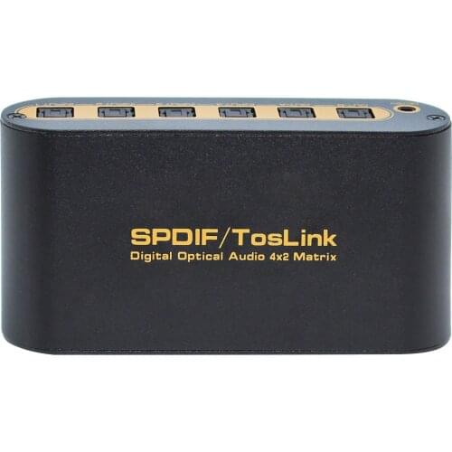 SPDIF 4x2 MATRIX Spdif Matrix 4*2 4 Ways Of Optical Fiber Signal Input Split Or Switch To 2sets Of SPDIF Signal Receiving Device