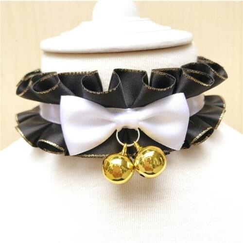 Cute Pet Scarf Pink Princess bib Cat Collar Necklace Sweet Dog Bow Tie with Bell pet Puppy Neck Strap Yorkie Chihuahua