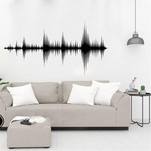 Fashion Audio Wave Wall Decal Sound Wave Recording Studio Music Producer Room Decor Wallpaper Art Vinyl Sticker ov348