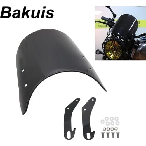 Motorcycle Clear /Black Headlight Fairing Windshield Windscreen For Royal Enfield Classic 500cc