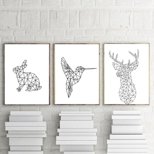 Cuadros Decoration Abstract Geometry Animal Posters and Prints Birds Canvas Painting Wall Pop Art Wall Pictures For Living Room