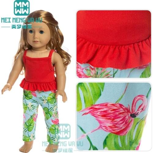 Clothes for doll fit 45cm American doll accessories Casual home clothes suit, princess dress
