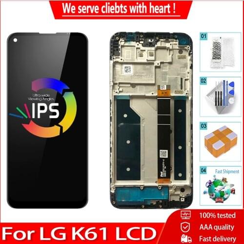 6.53'' Original For LG K61 LCD Display LMQ630EAW LM-Q630EAW LM-Q630 LCD Touch Screen With Frame Digitizer Assembly Replacement