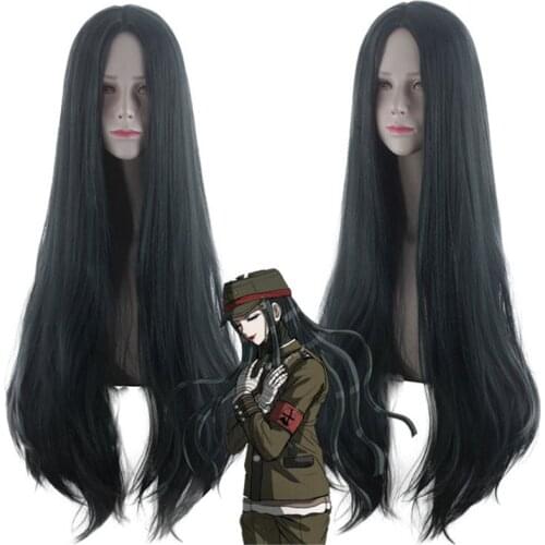Danganronpa: Trigger Happy Havoc Korekiyo Shinguji Dark Green Color Cosplay Wig Role Play Ponytails 100cm