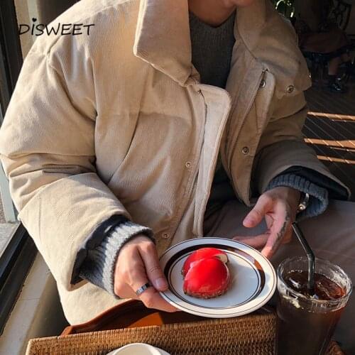 Corduroy Padded Parkas Men Korean Long Sleeve Lapel Warm Parkas Mens Simple Winter Slim Solid Parkas Boy 2021