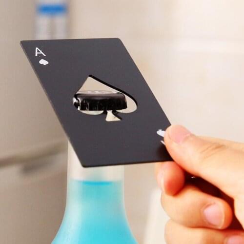 Poker Playing Card Ace of Spades Beer Bottle Opener Soda Cap Opener Gift Kitchen Bar Gadgets Tools LX8027