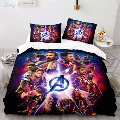 Popular The Avengers Cartoon Printed Duvet Cover Set with Pillowcase Digital Printing Boys/Girls/Adult 3d Bedding Sets Bed Linen