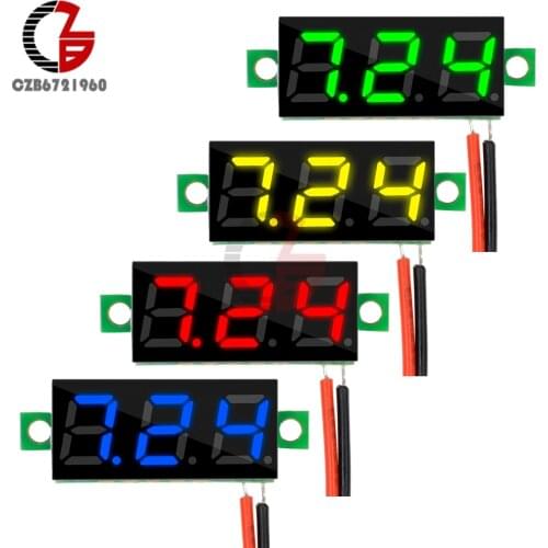 DC 2.5-30V 0.28 inch Mini LED Digital Voltmeter Voltage Meter Panel 2 Wire Car Motocycle Electric Bicycle Volt Tester 5V 12V 24V