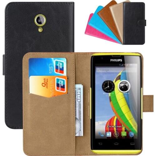 Luxury Wallet Case For Philips Xenium W6500 PU Leather Retro Flip Cover Magnetic Fashion Cases Strap