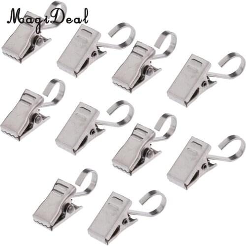 10Pcs Heavy Duty Curtain Clips with Hook Roman Ring Clip Spring Clamp Hanger