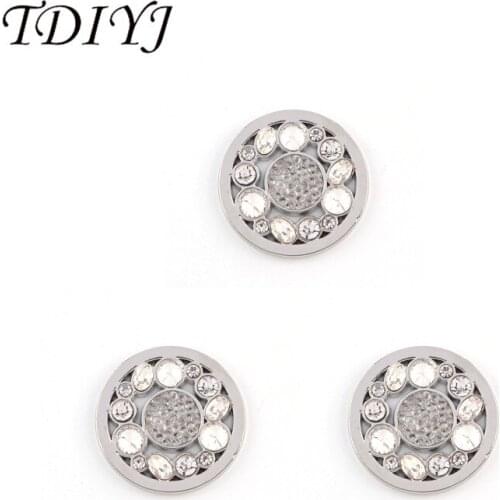 TDIYJ New Design 33mm Large Crystal Coin Pendant for Coin Holder Necklace as Women Jewelry