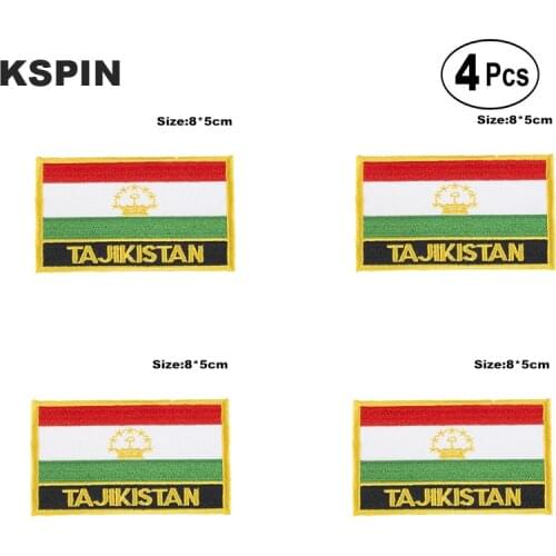 Tajikistan Rectangular Shape Flag Iron on Saw on Patches Embroidered Flag Patches National Flag Patches for Clothing