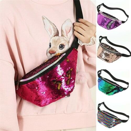 High Quality Women Travel Waist Pack Holiday Money Belt Wallet Glitter Bum Bag Pouch