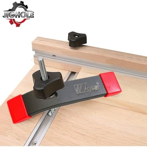 High Strength Aluminum Alloy T Track CNC Router Clamp Woodworking T-Track Hold Down Clamp T-Chute Rail Table Saw Clamps