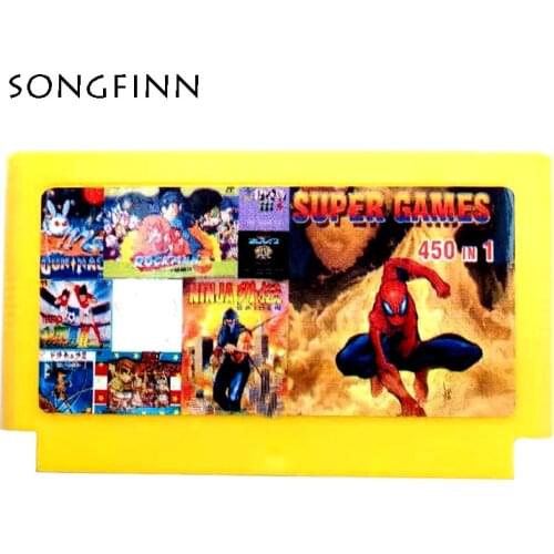 Top Quality Super Games 450 in 1 for 60 Pin 8 Bit Video Game Console Retro Classic Card