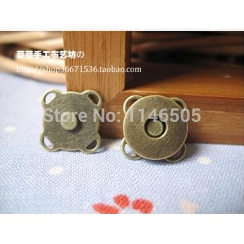 30 Sets bronze Tone Snaps Bag Purse Clasp Metal Button Fastener Sewing Craft 18mm magnetic buttons for Bags Scrapbooking