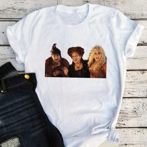 Witch Halloween Graphic T Shirts Sanderson Sisters Clothing Women 2021 Girls Fashion Clothing Halloween Gifts Cartoon Tshirts