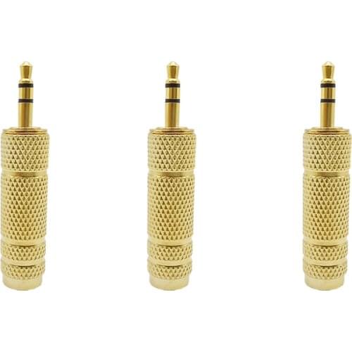 1/2Pcs 3.5mm Male Plug to 6.35mm Female Jack Stereo Adapter Gold Plate Plug Headphone Adapter Plug Terminals Audio Plug