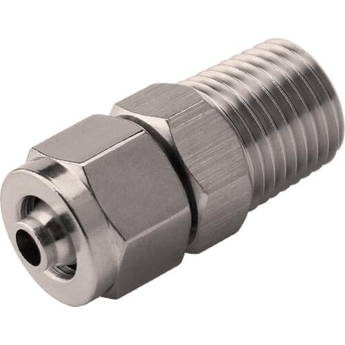 1/8" 1/4" 3/8" BSPT Male x 6/8/10/12mm OD PU Tube Air Pneumatic Quick Coupler Fast Twist Hose Stainless 304 Connectors Fitting