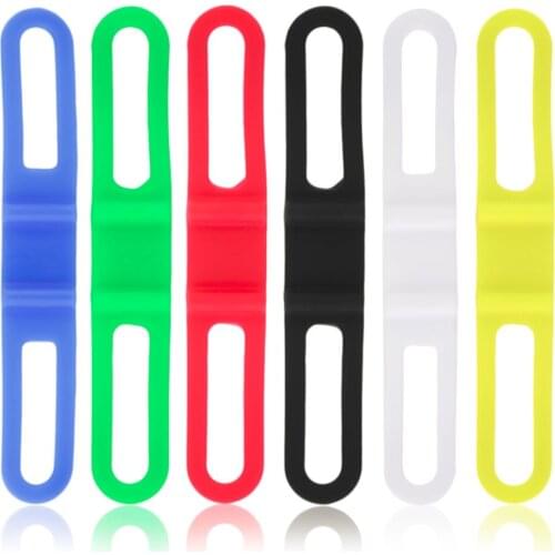 5pc Bicycle Cycling Silicone Elastic Strap Bandage Light Lamp Mount Holder