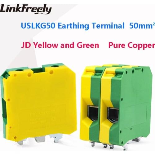 USLKG50 10pcs Electric Wire Screw Earthing Terminal Connector Set USLKG2.5 -50mm^2 Faston Crimp Terminal Connector Block Clamp