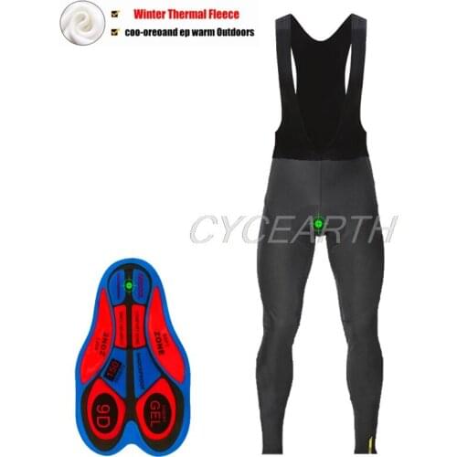 2019 Cycling Warm Long Pants mac Winter Fleece Thermal Men Outdoor Bicycle Wear bib Pants Gel Pad Bike Trousers