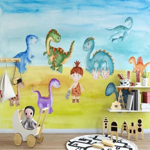 Milofi custom 3D wallpaper mural cartoon dinosaur illustration childrens room background wall for living room bedroom decoratio