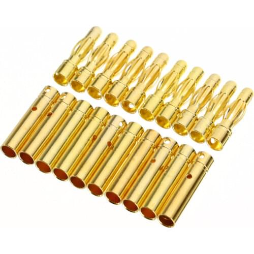 5pair 10Pair 4mm RC Battery Gold-plated Bullet Banana Plug High Quality Male Female Bullet Banana Connector