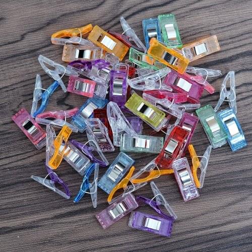 50pcs Sewing Clips Plastic Clamps Quilting Crafting Crocheting Knitting Safety Sewing Clips Assorted Colors Binding Clips Paper